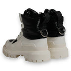 Dolce & Gabbana White Padded Mid Calf Lace Up Boots Shoes