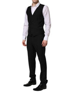 Dolce & Gabbana Black MARTINI Crystal Embellished 3 Pc Suit