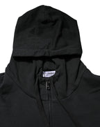 Dolce & Gabbana Black Logo Full Zip Hooded Men Sweatshirt Sweater