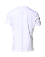 Dolce & Gabbana White Logo Embroidery Crew Neck T-shirt
