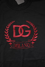 Dolce & Gabbana Black Cotton Embroidered Crew Neck T-shirt