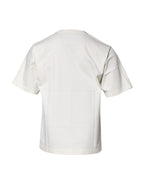 Dolce & Gabbana White Cotton DG Logo Print Round Neck T-shirt