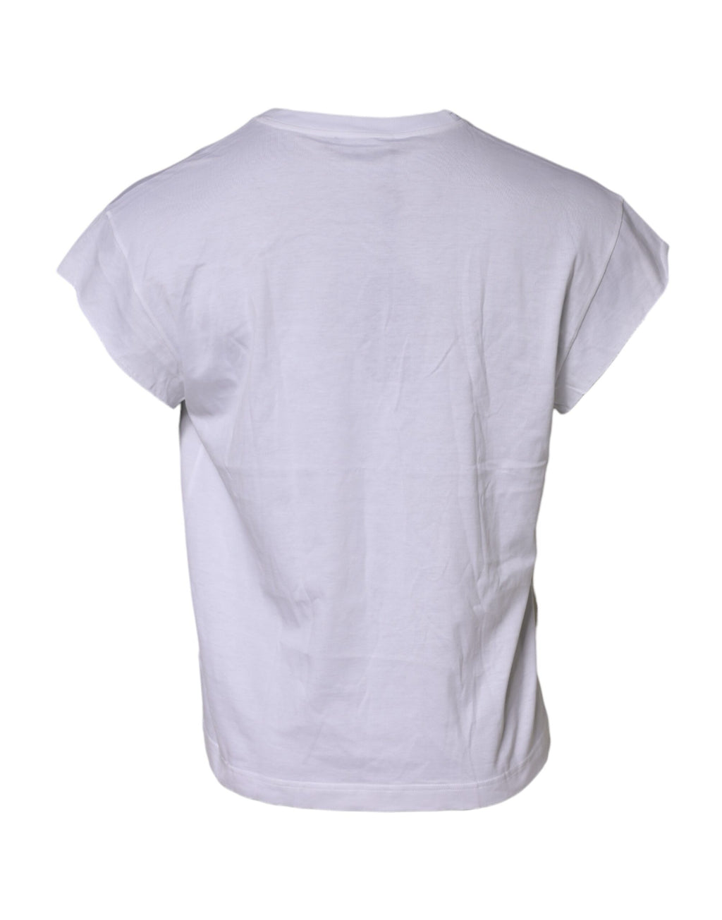 Dolce & Gabbana White Logo Embroidery Round Neck T-shirt