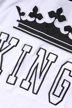Dolce & Gabbana White Cotton Crown King Embroidery T-shirt