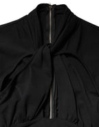 Dolce & Gabbana Black Long Sleeves Sheath Midi Dress