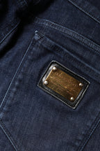 Dolce & Gabbana Dark Blue Cotton Skinny Cropped Denim Jeans
