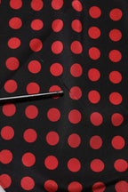 Dolce & Gabbana Black Red Polka Dot Silk Long Sleeves Top