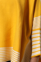 SIGNS Yellow Stripe Long Sleeve Overcoat Pullover Sweater