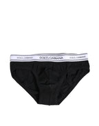 Dolce & Gabbana Black Cotton Stretch Regular Brief Underwear