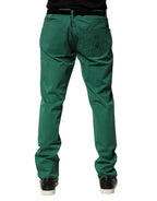 Dolce & Gabbana Green Cotton Stretch Skinny Men Denim Jeans