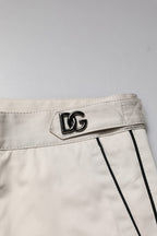 Dolce & Gabbana White Cotton Dress Slim Formal Pants