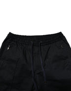 Dolce & Gabbana Black Cotton Mid Waist Jogger Pants
