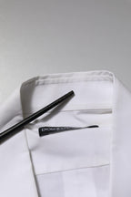 Dolce & Gabbana White Cotton Long Sleeves Dress Formal Shirt
