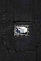 Dolce & Gabbana Black Cotton Short Sleeve Buttoned Casual Shirt