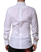 Dolce & Gabbana White GOLD Long Sleeves Dress Formal Shirt
