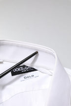 Dolce & Gabbana White GOLD Long Sleeves Dress Formal Shirt