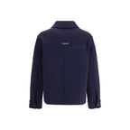 Brunello Cucinelli Blue Fleece Wool Coat