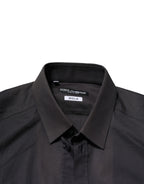 Dolce & Gabbana Blue Cotton GOLD Long Sleeves Formal Shirt