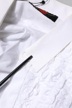 Dolce & Gabbana White Cotton Ruffled Detailing Formal Shirt