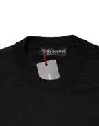 Dolce & Gabbana Black Long Sleeve Crew Neck Pullover Sweater