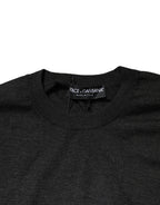 Dolce & Gabbana Gray Long Sleeve Crew Neck Pullover Sweater