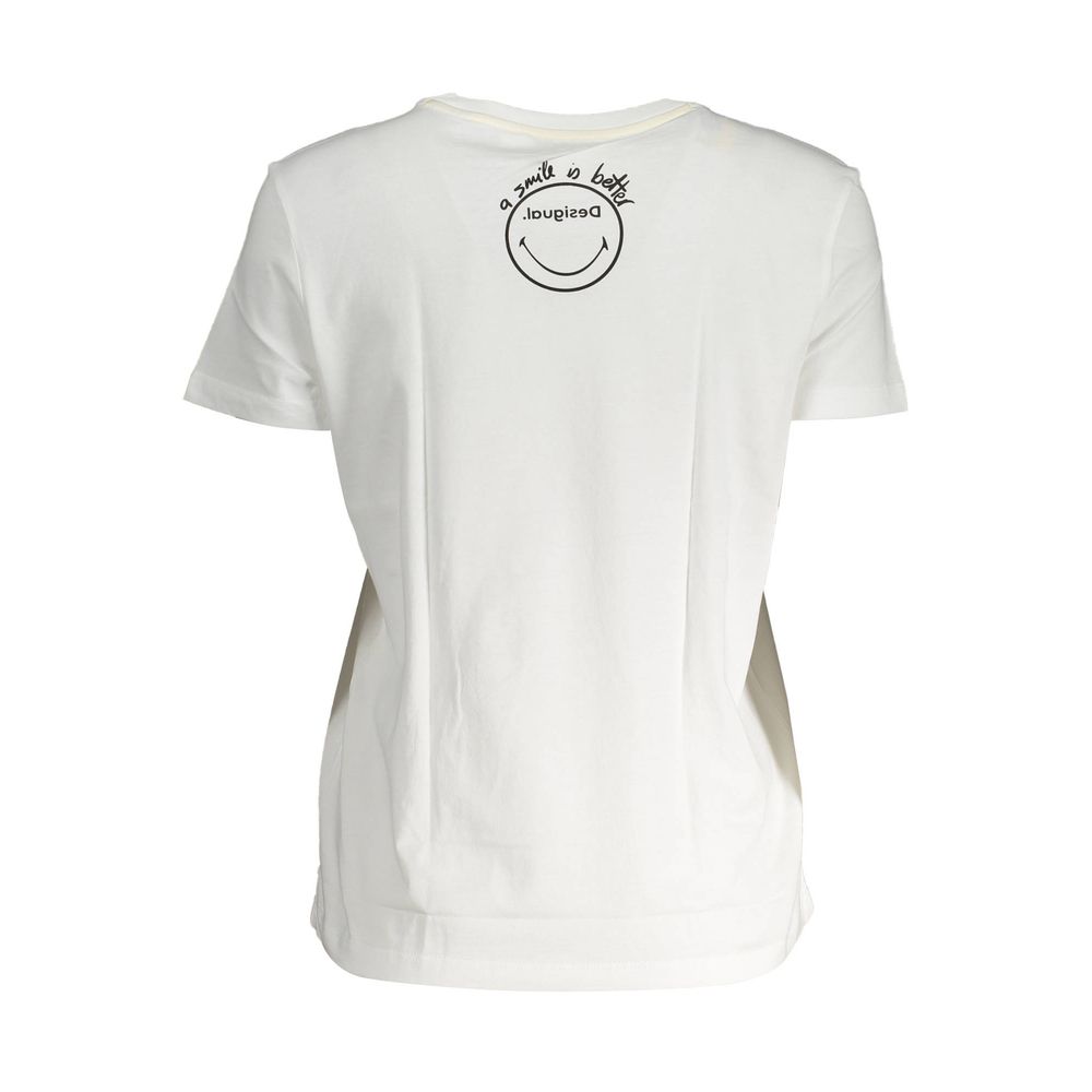 Desigual Bianco Cotton Women T-Shirt