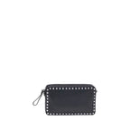 Valentino Garavani Black Calf Leather Bos Taurus Shoulder Bag