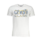 Cavalli Class Bianco Cotton Men T-Shirt
