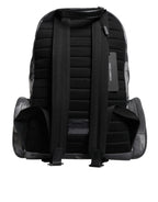 Dolce & Gabbana Gray Cotton Camouflage Logo Plaque Backpack Bag