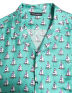 Dolce & Gabbana Green Printed Short Sleeves Casual Shirt