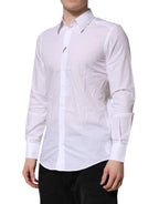 Dolce & Gabbana White MARTINI Long Sleeves Dress Formal Shirt