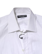 Dolce & Gabbana White GOLD Long Sleeves Dress Formal Shirt