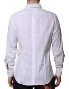 Dolce & Gabbana White GOLD Long Sleeves Dress Formal Shirt