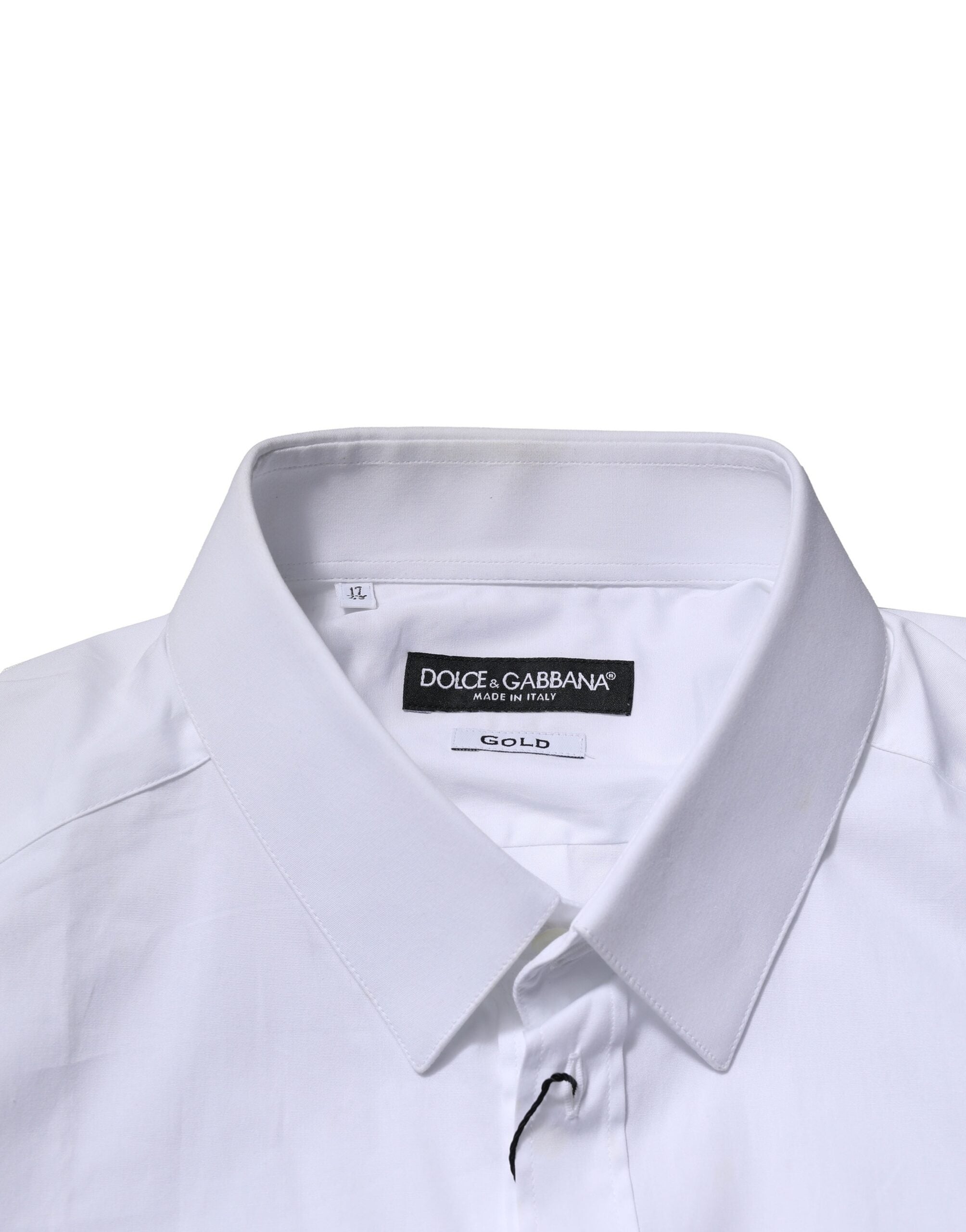 Dolce & Gabbana White GOLD Long Sleeves Dress Formal Shirt