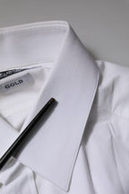 Dolce & Gabbana White GOLD Long Sleeves Dress Formal Shirt
