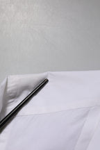 Dolce & Gabbana White GOLD Cotton Poplin Dress Formal Shirt