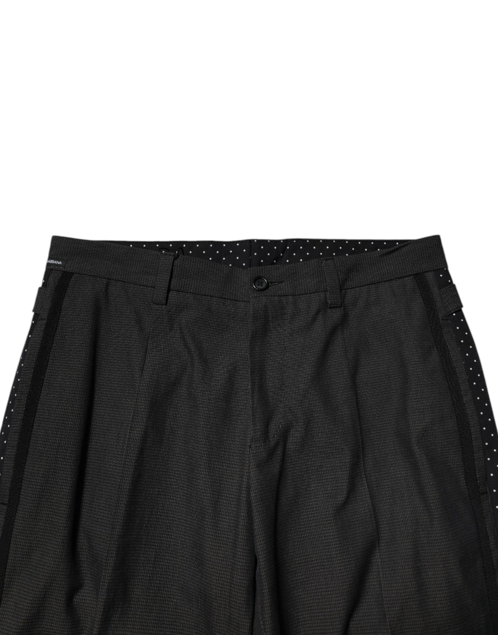 Dolce & Gabbana Gray Cotton Patterned Formal Pants