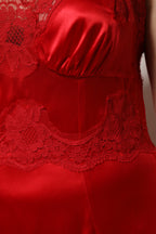 Dolce & Gabbana Red Silk Sleeveless Maxi Long Dress