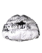 Dolce & Gabbana White Polyester Printed Hood Quilted Hat