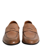 Brunello Cucinelli Brown Leather Loafer Dress Formal Shoes
