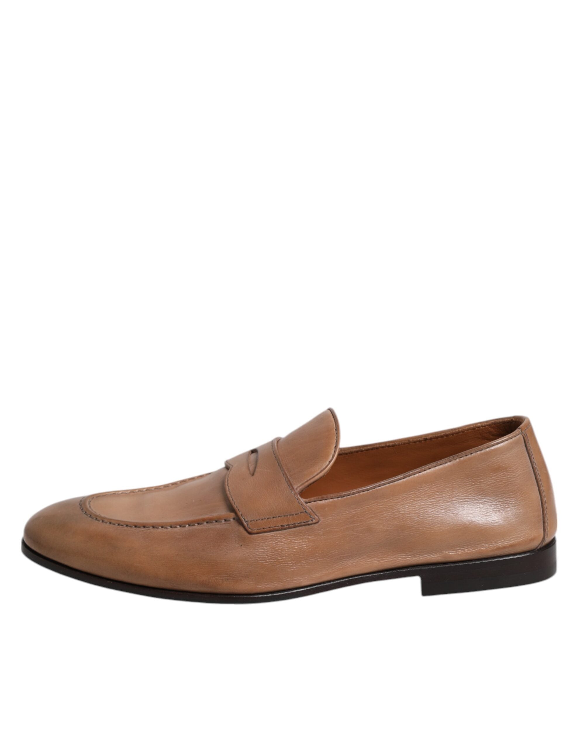 Brunello Cucinelli Brown Leather Loafer Dress Formal Shoes