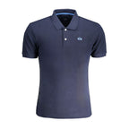 La Martina Blue Cotton Men Polo Shirt