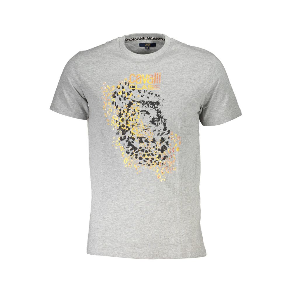 Cavalli Class Grigio Cotton Men's T-Shirt