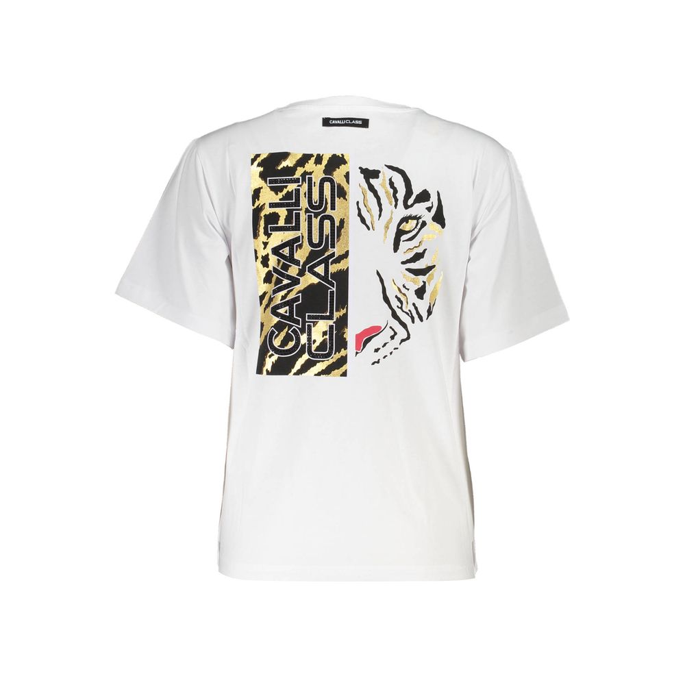 Cavalli Class Bianco Cotton Women T-Shirt
