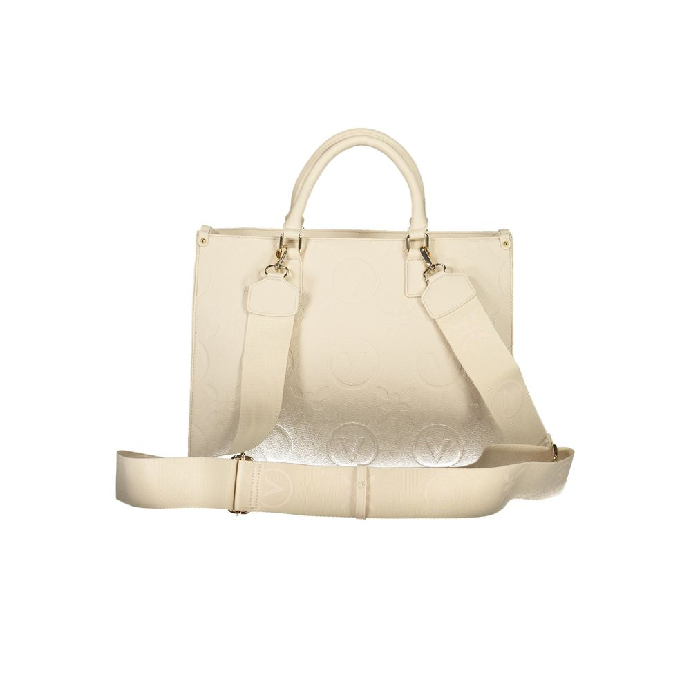Mario Valentino Beige Polyurethane Women's Bag with Handles
