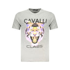 Cavalli Class Grigio Cotton Men T-Shirt
