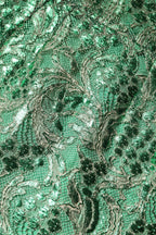Dolce & Gabbana Green Cotton Floral Lace Sheath Midi Dress