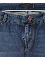 Dolce & Gabbana Blue Low Waist Cotton Skinny Denim Jeans
