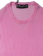 Dolce & Gabbana Pink Polyester Sleeveless Round Neck Tank Top