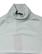 Dolce & Gabbana Light Green Silk Turtleneck 3/4 Sleeves Top
